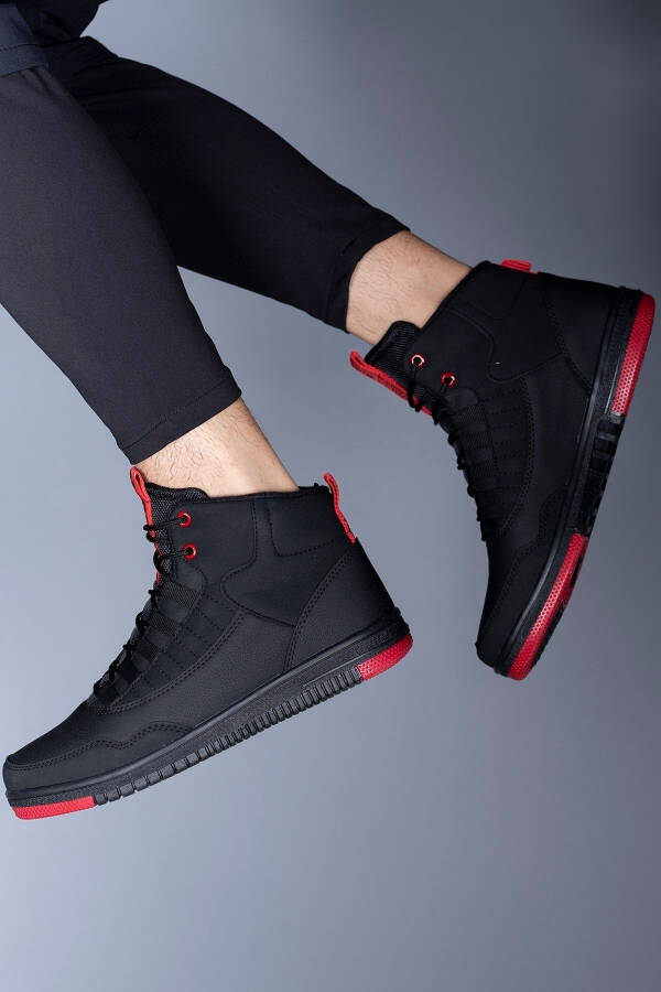 Qora Qizil Erkaklar Sneaker Bot 00122262 - 11