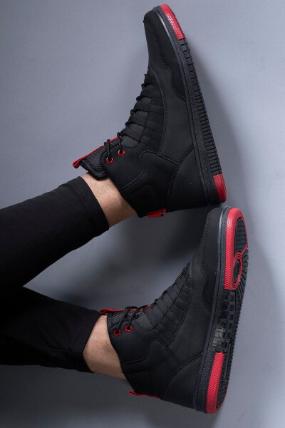 Qora Qizil Erkaklar Sneaker Bot 00122262 - 15
