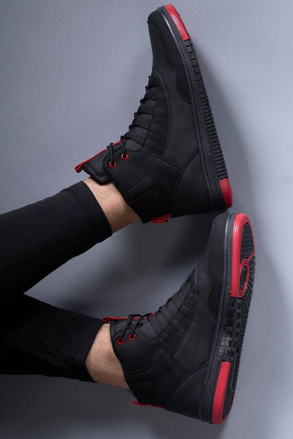 Qora Qizil Erkaklar Sneaker Bot 00122262 - 15
