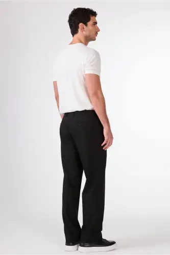 Qora rangli erkaklar uchun Regular Fit oddiy Klassik shimlar - 98178 - 3