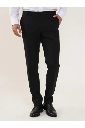 Qora rangli erkaklar uchun Regular Fit to‘g‘ri klassik shimlar - 103979 - 3