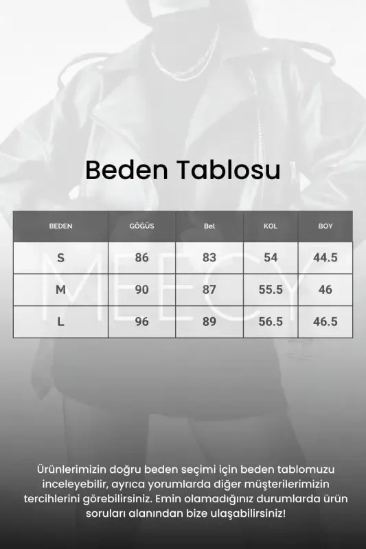 Qora rangli keng kamarli teri ko'rinishidagi kurtka - 3