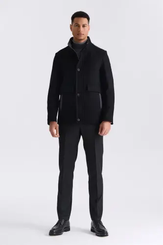 Qora Regular Fit Hakim Yoqali Jun Blazer - JAKAMEN (1)