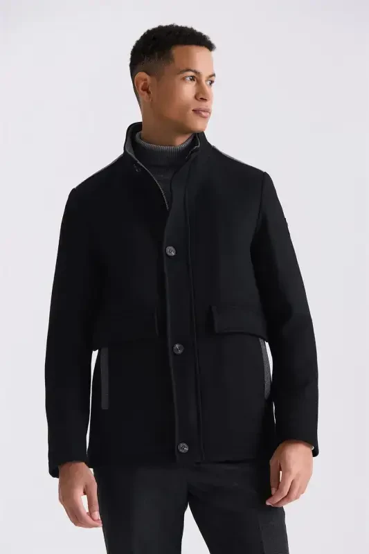 Qora Regular Fit Hakim Yoqali Jun Blazer - 1