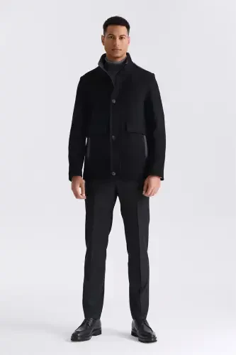 Qora Regular Fit Hakim Yoqali Jun Blazer - JAKAMEN (1)