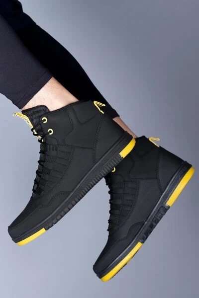 Qora Sari Erkaklar Sneaker Bot 00122262 - 11