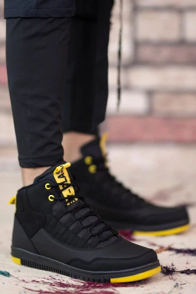 Qora Sari Erkaklar Sneaker Bot 00122262 - 12