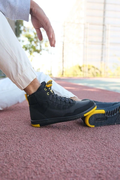 Qora Sari Erkaklar Sneaker Bot 00122262 - 3