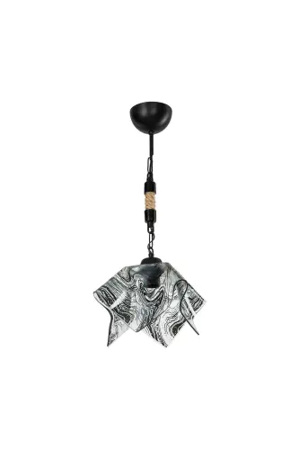 Qora shisha osma qandil yotoq xonasi mehmonxona oshxona yo'lak chiroq - Qora - 2