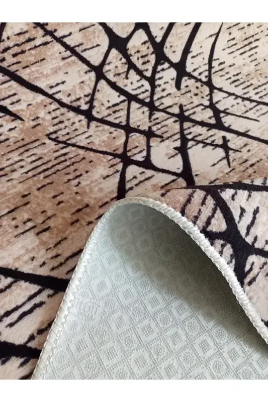 Qora sirpanmaydigan yo'lak - Yuviladigan to'rt faslli gilam | Mehmonxona, hammom, balkon, yoshlar xonasi-qora - 4