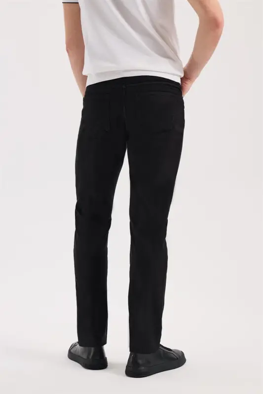 Qora Slim Fit 5 cho'ntakli sport shim - 4