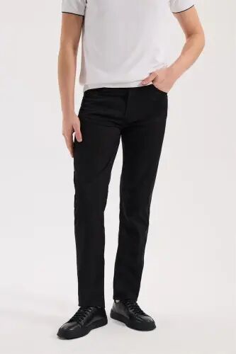 Qora Slim Fit 5 cho'ntakli sport shim 