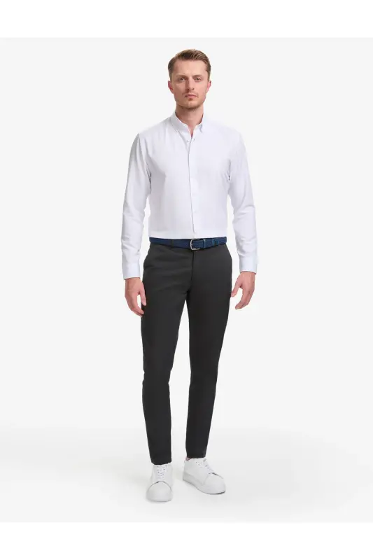 Qora Slim Fit kanvas shim - PIERRE CARDIN