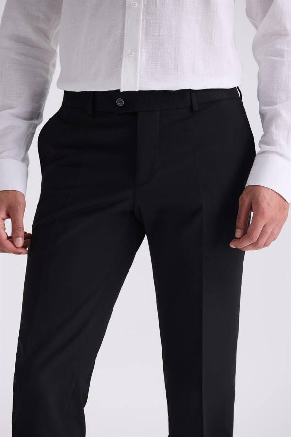 Qora Slim Fit Mato Pantolon - 3