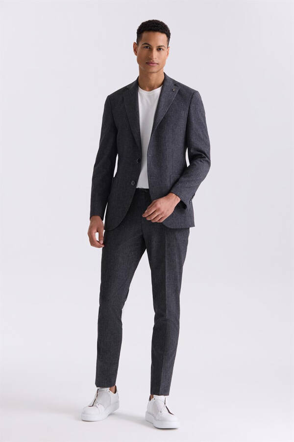 Qora Slim Fit Mono Yoqa Ketan Kostyumi - 5