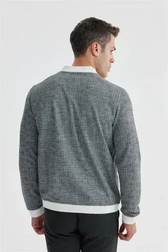 Qora Slim Fit Paxta Kolledj Demi-mavsum Paltosi - 4