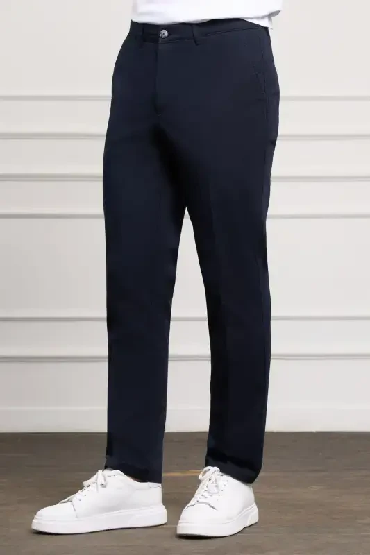 Qora Slim Fit Tor Kesimli Yon Cho'ntak Bog'ichli Jogger Erkak Shim - 2