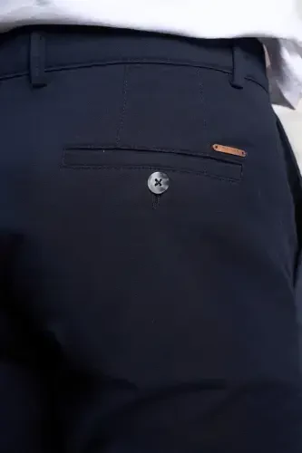 Qora Slim Fit Tor Kesimli Yon Cho'ntak Bog'ichli Jogger Erkak Shim - 4