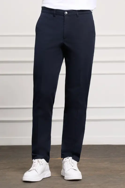 Qora Slim Fit Tor kesimli yon cho'ntakli bog'ichli Jogger erkaklar shim - K.Qora - 1