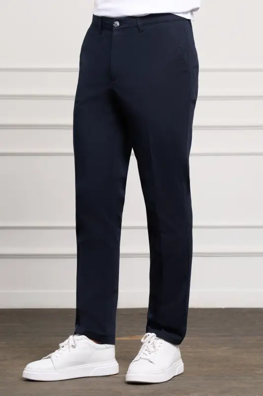 Qora Slim Fit Tor kesimli yon cho'ntakli bog'ichli Jogger erkaklar shim - K.Qora - 2