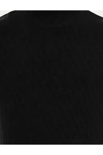 Qora Slim Fit Yarim Balıkçı Yaka Triko Kazak 50265917-VR046 - 1