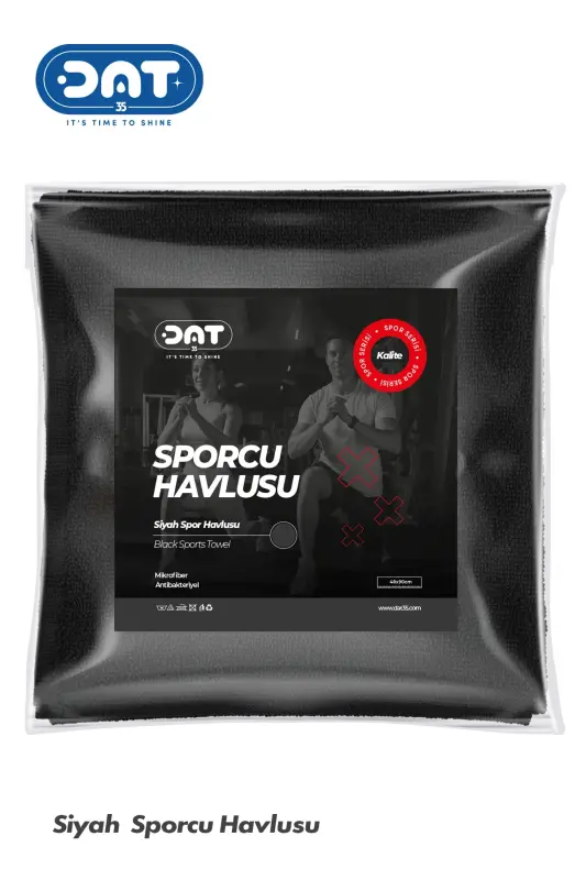 Qora Sportchi Mashg'ulot Sochig'i Mikrofiber Sport Zali Fitness Boks Tennis Antibakterial Sport Sochig'i 48x90sm - 5