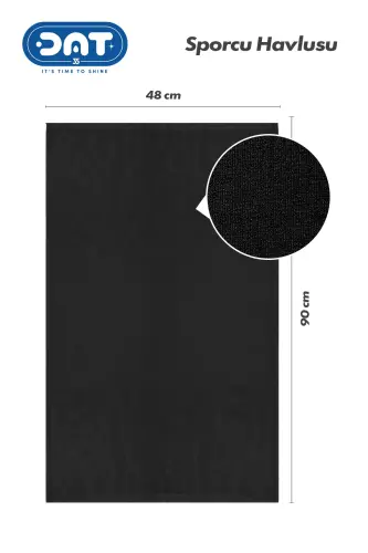 Qora Sportchi Mashg'ulot Sochig'i Mikrofiber Sport Zali Fitness Boks Tennis Antibakterial Sport Sochig'i 48x90sm - 7