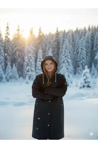 Qora suvga chidamli shamol o'tkazmaydigan yomg'ir paltosi - 4