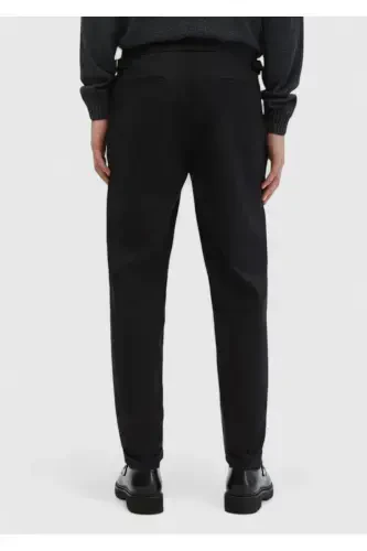 Qora tekis toʻqima Carrot Fit kundalik paxta aralashmalangan shim - 6