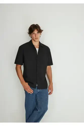 Qora Tencel Tm Lyocell Ko'ylak Keng Bichimli / Keng - 1