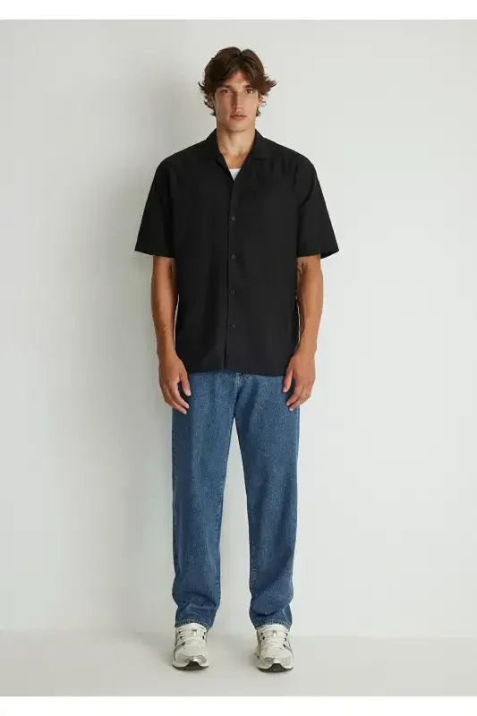 Qora Tencel Tm Lyocell Ko'ylak Keng Bichimli / Keng - 3