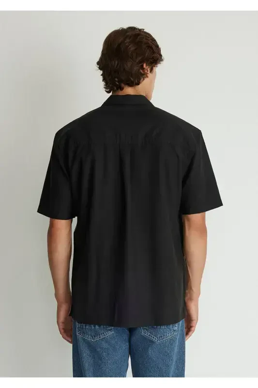 Qora Tencel Tm Lyocell Ko'ylak Keng Bichimli / Keng - 4