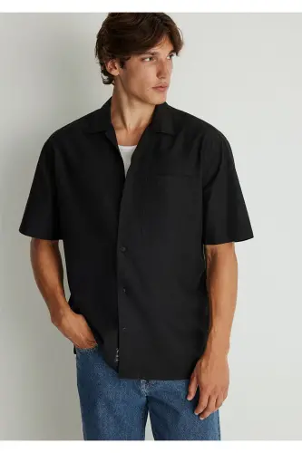 Qora Tencel Tm Lyocell Ko'ylak Keng Bichimli / Keng - MAVI (1)