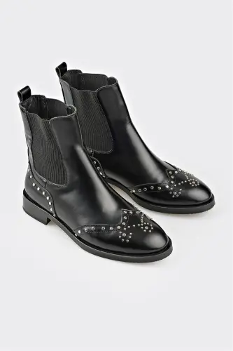 Qora Teri Ayollar Klassik Etigi - ELLE SHOES (1)