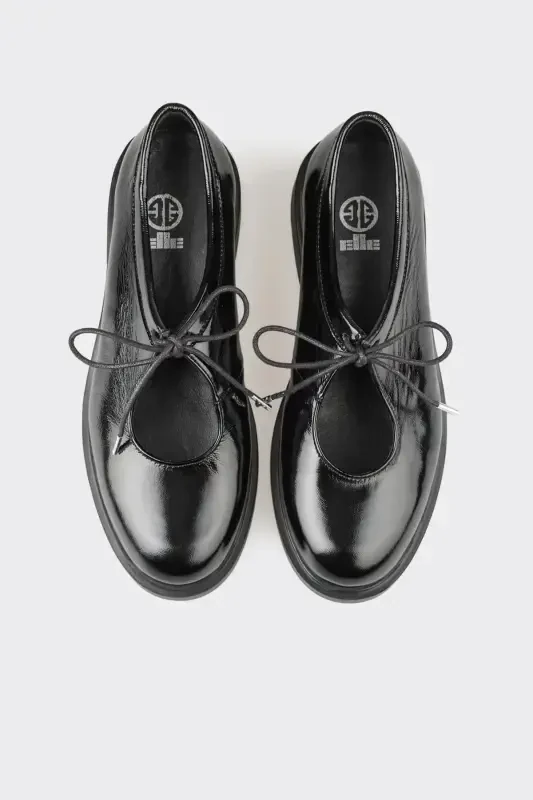 Qora teri ayollik poshnali poyafzal - 4