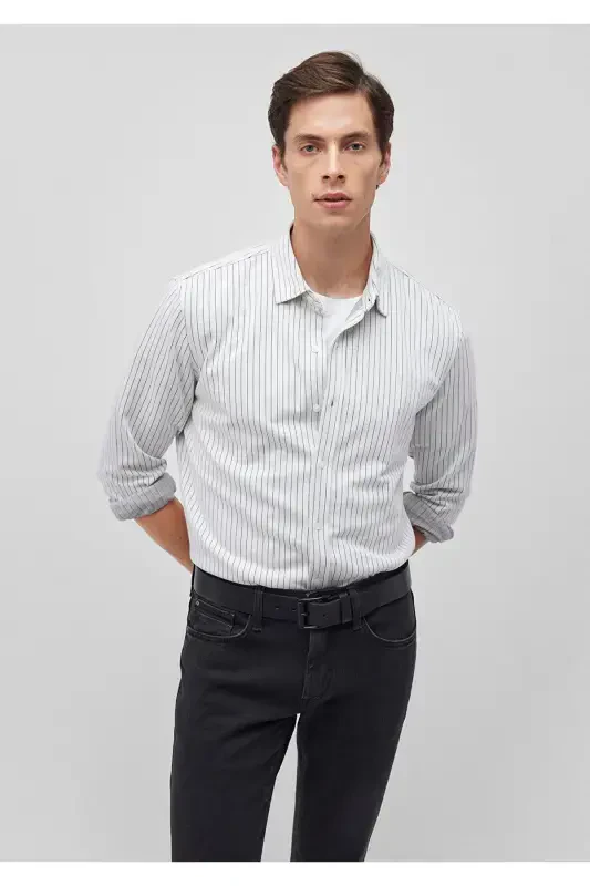 Qora triko ko'ylak (tor tor kesilgan) - MAVI