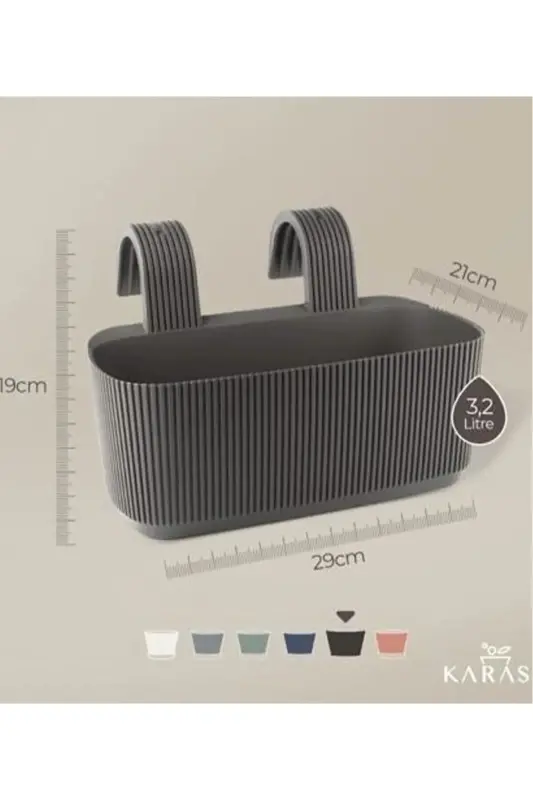 Qorasuv Plastik 6 dona Rangli Pera Osma Balkon va Devor Gultuvagi - Ko'p Rangli - 3