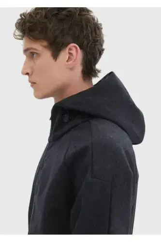 Qorong'i kulrang to'qima palto - 7