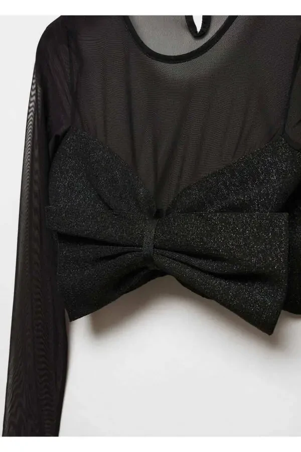 Qo'shma bog'lab, bezakli triko bluzasi - 5