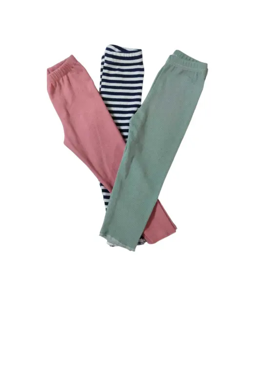Qovurg'ali elastik 3 ta to'plam chaqaloq leggings bolalar leggings bitta pastki qismi - 1