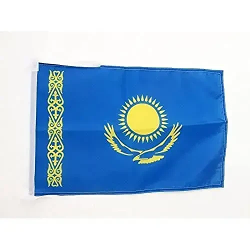 Qozog‘iston Bayrog‘i 18'' x 12'' iplar - Qozog‘iston KICHIK bayroqlar 30 x 45sm - Bayroq 18x12 dyuym - AZ FLAG - 1