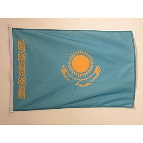 Qozog'iston Dengiz Bayrog'i 18'' x 12'' - Qozog'iston bayroqlari 30 x 45 sm - Qayiq uchun Bayroq 12x18 dyuym - AZ FLAG 