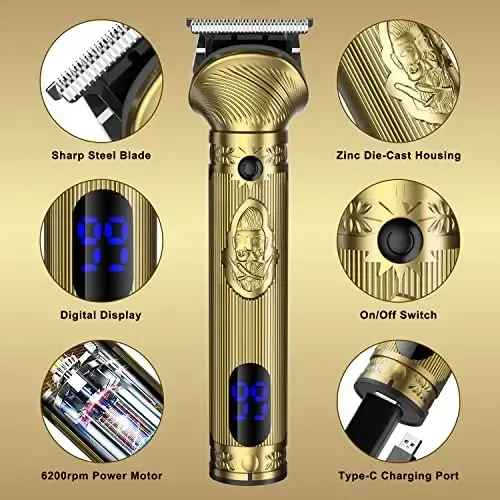Qreeyx Beard Trimmer Kit for Men - Professional 6 in 1 Hair Clipper Trimmer, Cordless Multi Groomer, Mens Grooming Kit for Beard, Face, Body Nose Electric Razor with Travel Case as Gifts for Him - 3