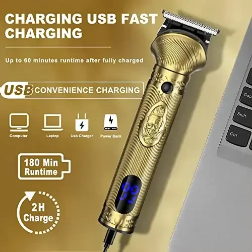 Qreeyx Beard Trimmer Kit for Men - Professional 6 in 1 Hair Clipper Trimmer, Cordless Multi Groomer, Mens Grooming Kit for Beard, Face, Body Nose Electric Razor with Travel Case as Gifts for Him - 4