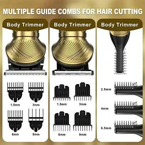 Qreeyx Beard Trimmer Kit for Men - Professional 6 in 1 Hair Clipper Trimmer, Cordless Multi Groomer, Mens Grooming Kit for Beard, Face, Body Nose Electric Razor with Travel Case as Gifts for Him - 5