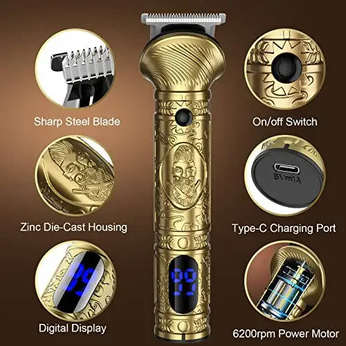 Qreeyx Beard Trimmer Kit for Men - Professional 6 in 1 Hair Clipper Trimmer, Cordless Multi Groomer, Men's Grooming Kit for Beard, Face, Body Nose Hair Facial, Electric Razor as Gifts for Him - 3