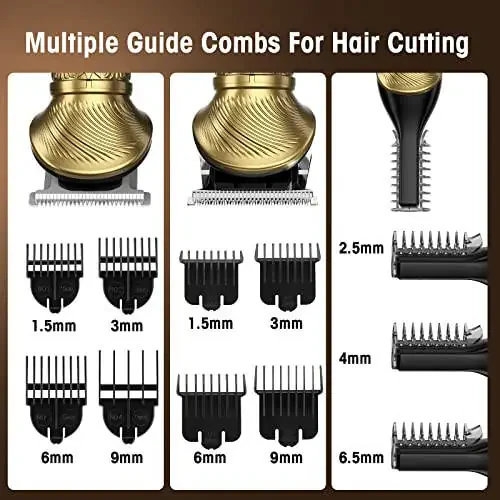 Qreeyx Beard Trimmer Kit for Men - Professional 6 in 1 Hair Clipper Trimmer, Cordless Multi Groomer, Men's Grooming Kit for Beard, Face, Body Nose Hair Facial, Electric Razor as Gifts for Him - 5