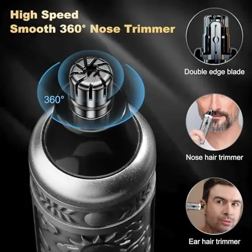 Qreeyx Hair Clippers for Man T-Blade Trimmer Nose Hair Trimmer Electric Shaver Set, Professional 4 in 1 Barber Clippers Set for Haircut, Men’s Grooming Kit with LCD Display, Ideal Gift for Him - 5