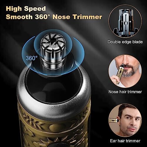 Qreeyx Hair Clippers for Man T-Blade Trimmer Nose Hair Trimmer Electric Shaver Set, Professional Metal Body Barber Clippers Set for Haircut, Men’s Grooming Kit with LCD Display, Ideal Gift for Him - 5