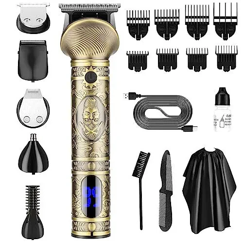 Qreeyx Beard Trimmer Kit for Men - Professional 6 in 1 Hair Clipper Trimmer, Cordless Multi Groomer, Mens Grooming Kit for Beard, Face, Body Nose Hair Facial, Electric Razor as Gifts for Him - 1